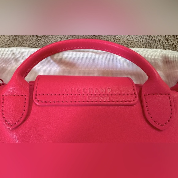 NEW🔥LONGCHAMP Le Pliage Pink Leather Mini Bag with Chain🔥 - Picture 10 of 16